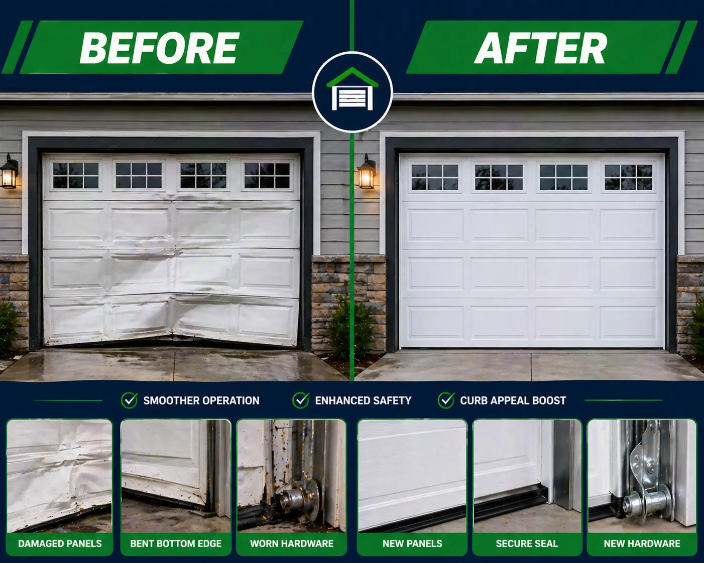 garage door repair before and after
